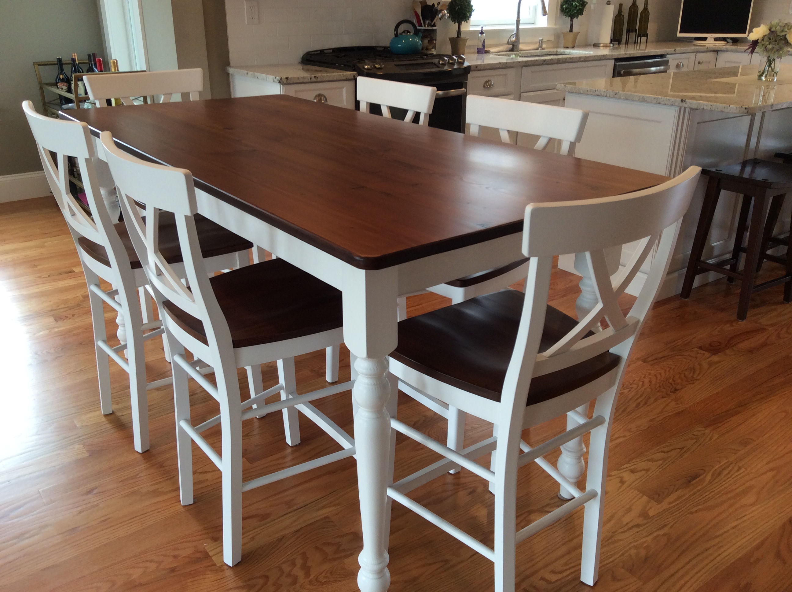 counter height farm house kitchen table