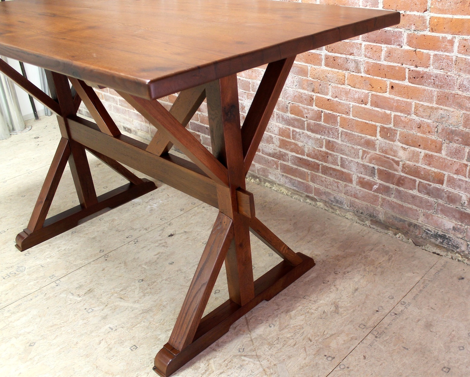 oak trestle kitchen table